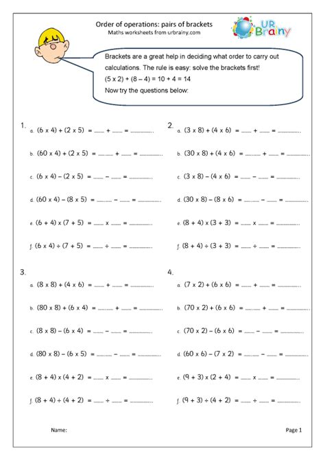 Order of operations: pairs of brackets - Number and Place Value for