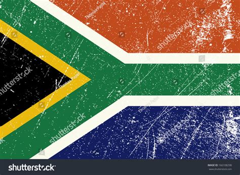 Vintage South African Flag Royalty Free Stock Vector 166108298