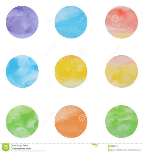 Watercolor Circles Elements Stock Vector Illustration Of Backdrop