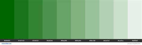 Tints Of Dark Green 006400 Hex Color Hex Colors Tints Color Palette