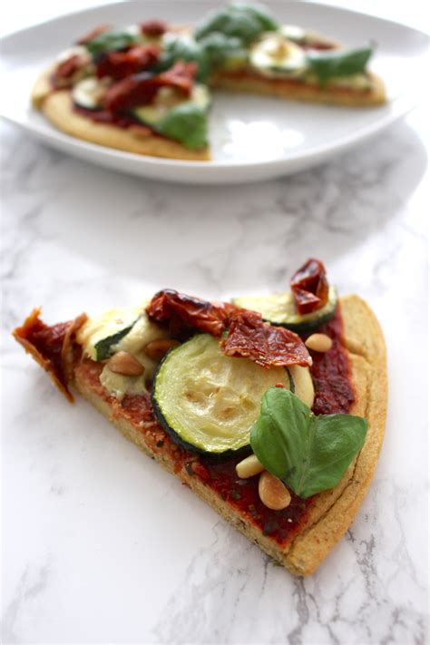 Healthy Pizza With Chickpea Crust And Cashew Cheese Gluten Free