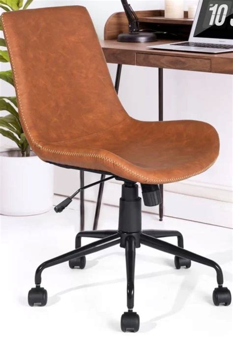 Our modern office task chairs are a sleek addition to your contemporary home office. Modern, Industrial Office Chair Roundup | Brown leather office chair, Brown office chair ...