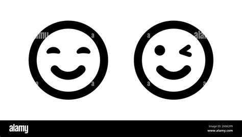 Cara De Alegria Emoji Blanco Y Negro Imágenes Vectoriales De Stock Alamy