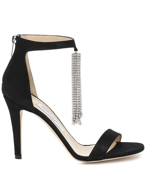 jimmy choo viola 100 embellished suede sandals · vergle