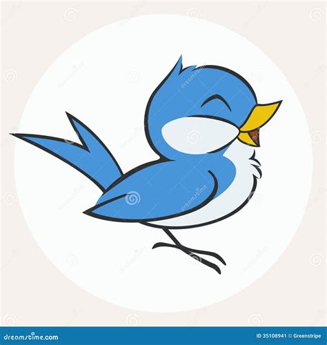 Little Blue Bird Stock Vector Illustration Of Cute Wing 35108941