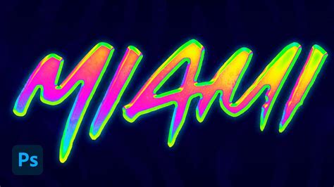 How To Create A Vivid Neon Chrome Text Effect In Photoshop Youtube
