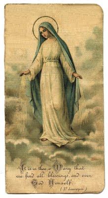 Free Vintage Clip Art - Mary Holy Card - The Graphics Fairy