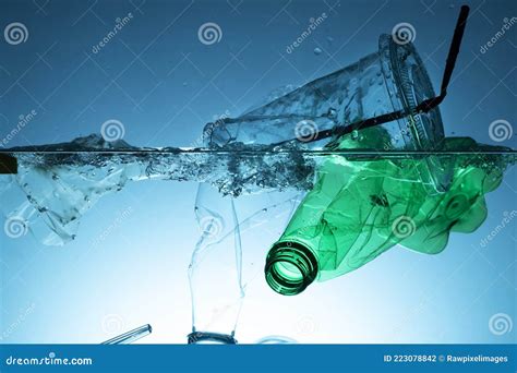 Plastic Waste Polluting The Ocean Stock Photo Image Of Problem