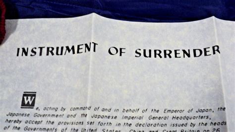 Japanese Instrument Of Surrender Document With Envelope 1945 Copyright