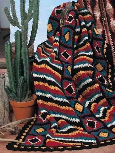 Navajo Diamonds And Stripes Crocheted Afghan Pattern Afghan Crochet