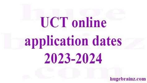 UCT online application dates 2023-2024