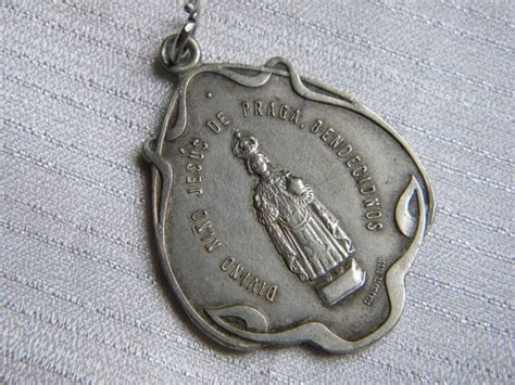 antique silver metal medal our lady virgin mary infant jesus prague ebay antique silver