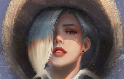 Face Hat Sponge White Hair Ashe Overwatch Light And Shadow Ash