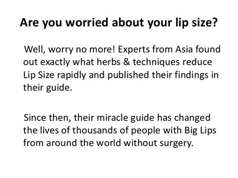 Reduce Lip Size Naturally Without Surgery