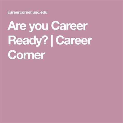Are You Career Ready Career Corner Career Readiness Career Ready