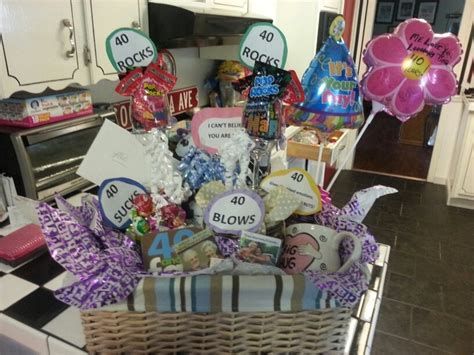 Maybe you would like to learn more about one of these? Mel's 40th birthday gift basket | good ideas for gifts ...