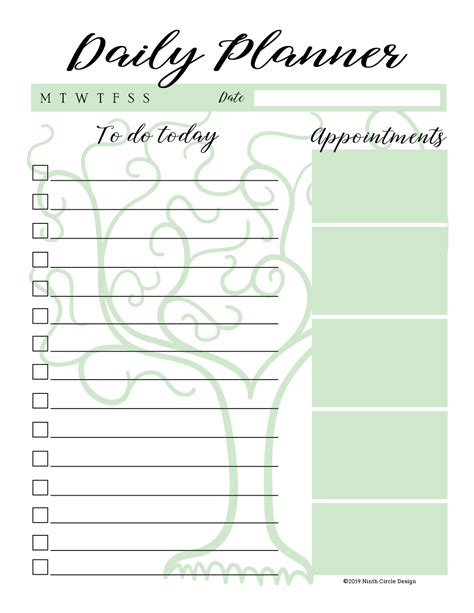 Printable Daily Planner Version 2