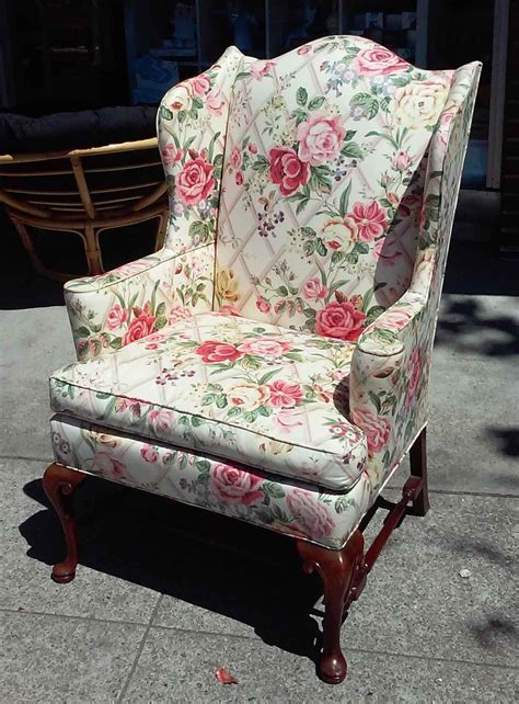 These comfortable sofas & couches will complete your living room decor. UHURU FURNITURE & COLLECTIBLES: SOLD Floral Wingback Chair ...