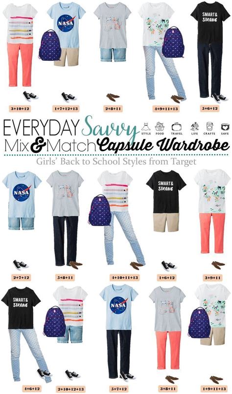 Girls Back To School Capsule Wardrobe Mix And Match Outfits Tween