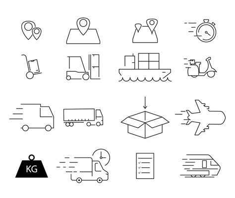Vector Shipping Icons On White Background Free Stock Vector Graphic Image