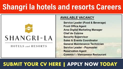 Shangri La Hotels And Resorts Careers 2023 Job Vacancies In Dubai
