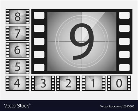 Movie Countdown Numbers Set Royalty Free Vector Image