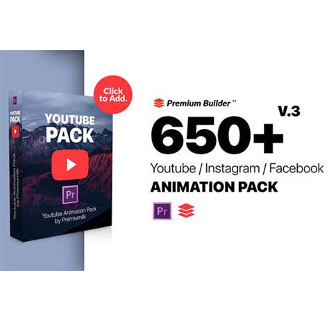 650 Youtube Pack Mogrts For Premiere Pro And Extension Tool Instant