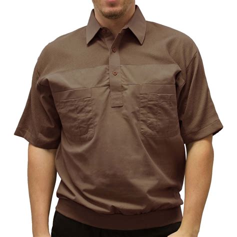 Big And Tall Palmland Ss 4 Pocket Woven Banded Bottom Shirt 65
