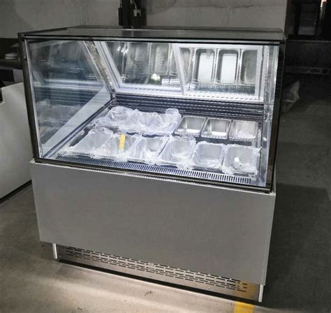 Defrost Freezer Gelato Showcase 9 Flavor Ice Cream Display Refrigerator