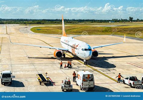 Gol Airplane At Carrasco International Airport Near Montevideo Uruguay