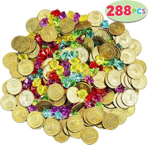 Joyin 288 Pieces Pirate Gold Coins And Pirate Gems Uk