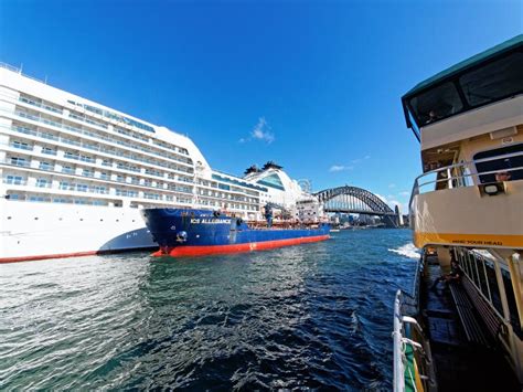 Modern Cruise Ship Docked In Sydney Harbour Australia Editorial Stock
