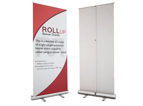 33″ width x 78″ height or 850 x 2000mm material: Banner Stand - Roll-up 3D Model MAX OBJ FBX | CGTrader.com