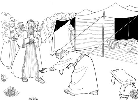 Jesus and his disciples in the last supper coloring page. Abraham greeting 3 strangers | Abraham and sarah, Sunday ...