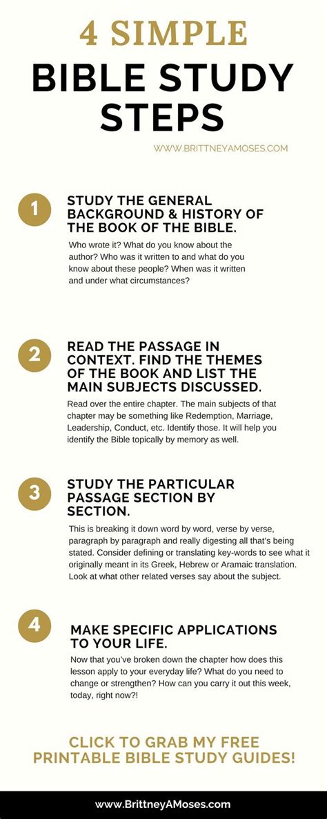 The bible studies, lessons and materials are from a pentecostal and charismatic faith perspective. 4 Simple Bible Study Steps | Bible study printables, Bible ...