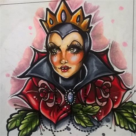 The Evil Queen Tattoo Flash Neotraditional Tattoo Design Flash