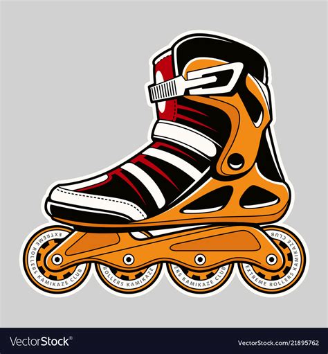 Inline Roller Skate Art Royalty Free Vector Image