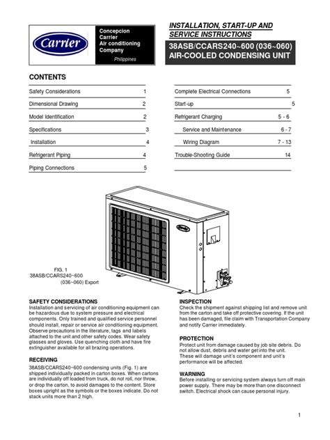 3 And 5 Tr Carrier Specs And Installation Manual Air Conditioning