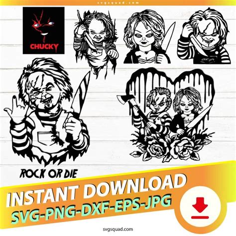 Chucky And Tiffany Svg Bundle Png Dxf Eps Silhouette Cricut