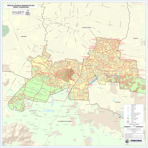 Mapa De Colonias Municipio De San Pedro Tlaquepaque