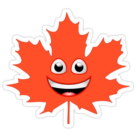 Maple Leaf Smiley Stickers By Jean Louis Bouzou Redbubble
