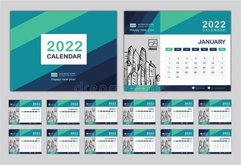 Calendar 2022 Template 12 Months Yearly Calendar Set In 2022 Planner