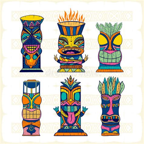 A Set Of Native American Gods Stock Illustration Illustration Of