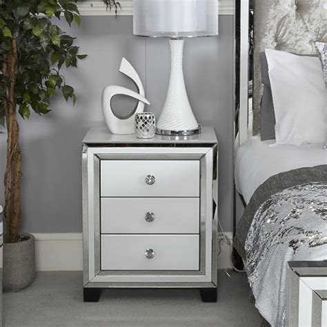 We did not find results for: Madison White Glass 3 Drawer Mirrored Bedside Cabinet ...