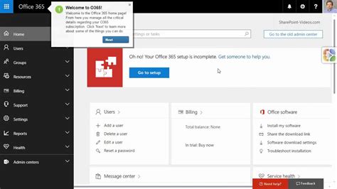You'll have to sign in with an account that has admin permissions in order to view the admin center. O365 Admin Center Walkthru - VisualSP Office 365 training application - YouTube