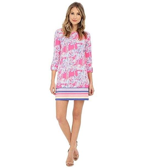 New Lilly Pulitzer Linden Pima Cotton Dress In Palms Nice Stems Print