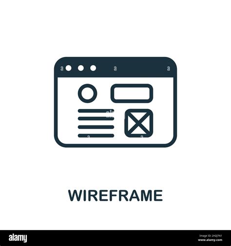 Wireframe Icon Monochrome Sign From Graphic Design Collection