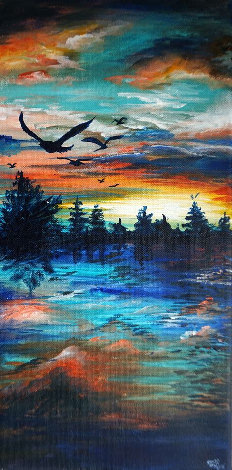 How To Paint Two Beautiful Sunset Acrylic Paintings Artyshils Art