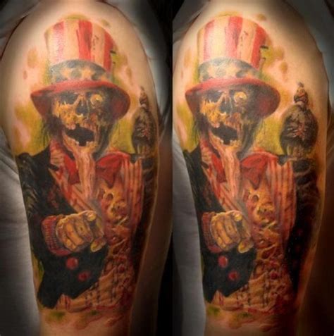 The term originates from haitian folklore, in which a zombie is a corpse reanimated through different styles, most commonly magic. zombie uncle sam tat | Tattoos, Cool tattoos, Tatting