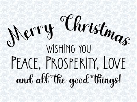 Merry Christmas Wishing You Peace Prosperity Love Greetings Svg With